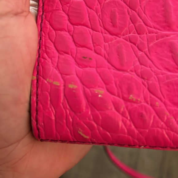 Kate Spade Hot Pink Croc Embossed Leather Crossbody Bag, Imperfect - Picture 8 of 9
